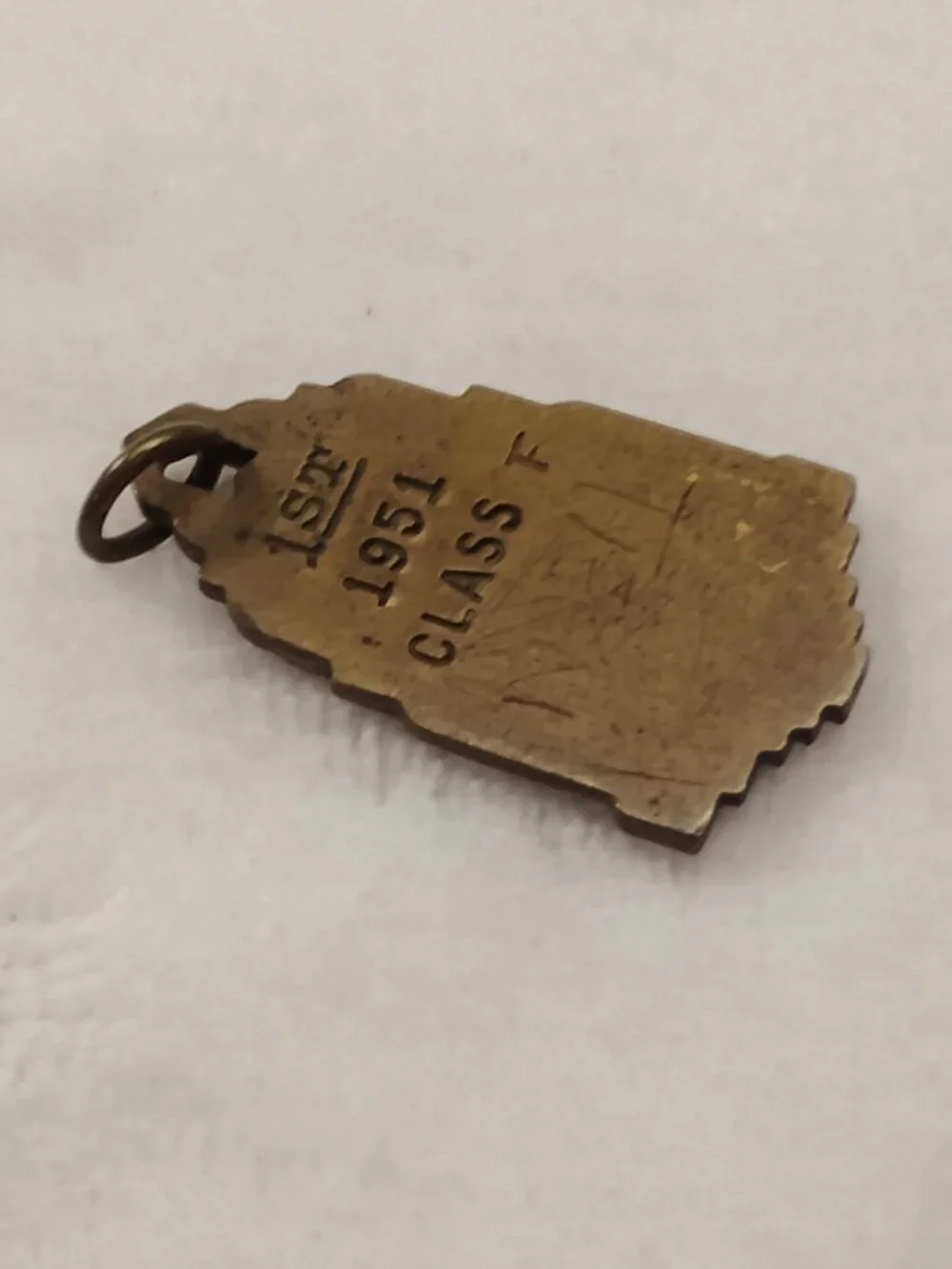1951 Class F 1st Place LITTLE LEAGUE School AWARD Baseball MEDAL PENDANT Charm